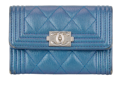 Chanel Iridescent Boy Flap Card Holder, front view